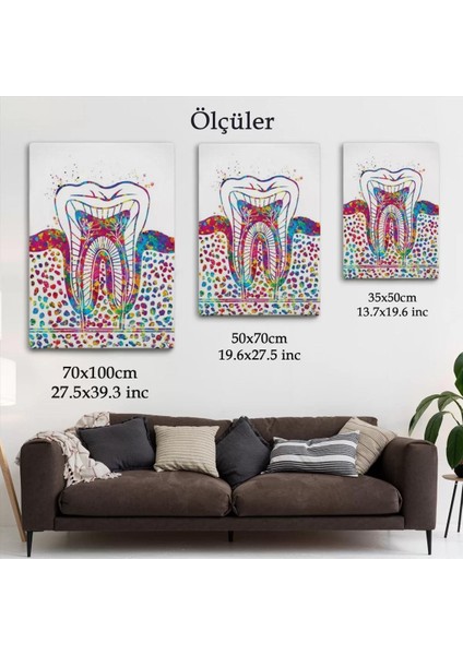 Renkli Diş, Diş Hekimi Duvar TABLOSU-6300 indirimleri