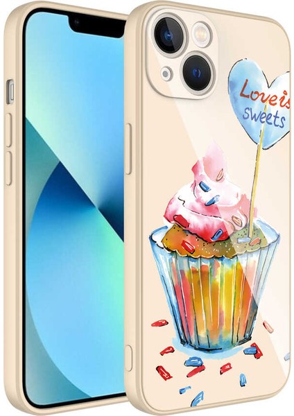 iPhone 13 Kılıf Kamera Korumalı Desenli Sert Silikon Iktk Epoksi Kapak-No8