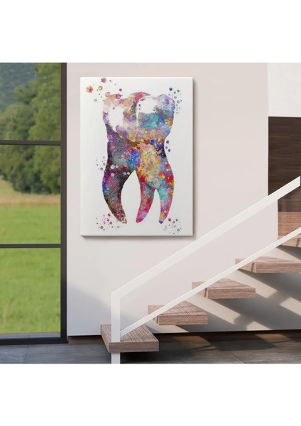 Renkli Diş, Diş Hekimi Duvar TABLOSU-6283 fırsatları