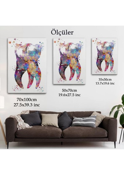 Renkli Diş, Diş Hekimi Duvar TABLOSU-6283 indirimleri