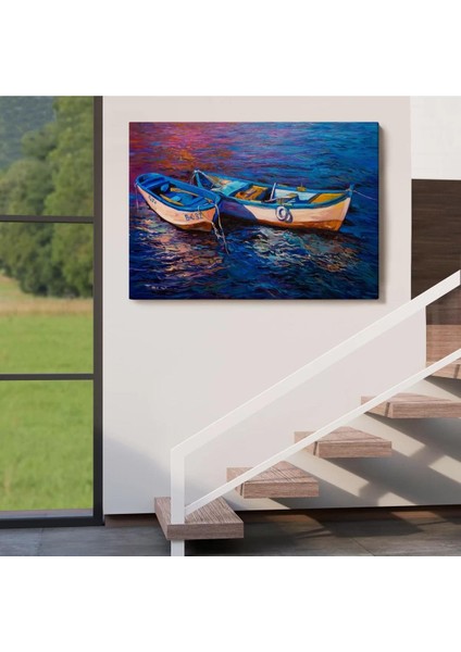 Balıkçı Tekneleri Kanvas Duvar TABLOSU-1191 indirimleri