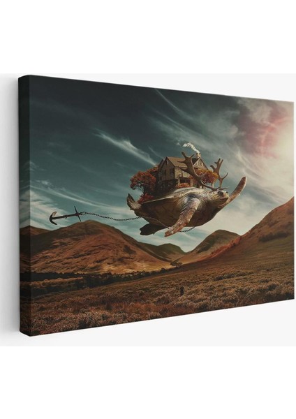 Geyik Boynuzlu Kaplunbağa Sürreal TABLO-6560