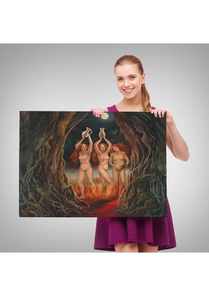 Geyik Boynuzlu Kaplunbağa Sürreal TABLO-6560 fırsatları