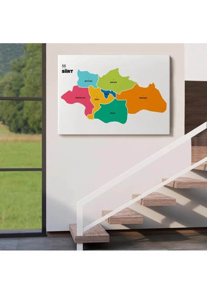 Siirt Ili ve Ilçeler Haritası Dekoratif Kanvas Tablo 1448 fırsatları