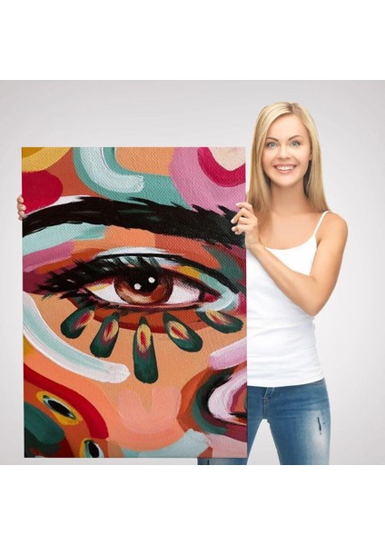 Renkli Yağlıboya Görünümlü Kadın TABLOSU-6321 modelleri