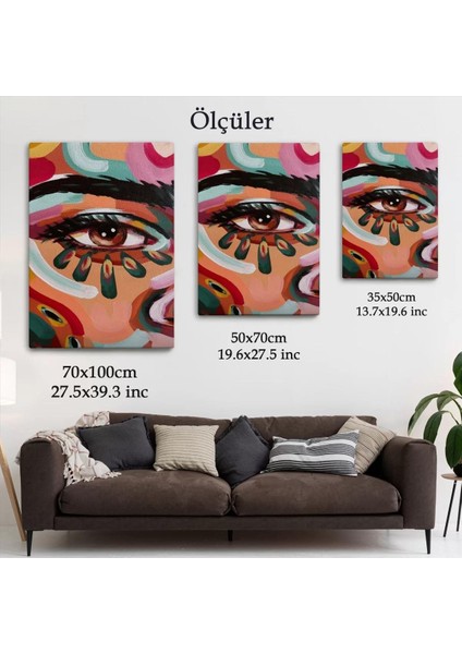 Renkli Yağlıboya Görünümlü Kadın TABLOSU-6321 indirimleri