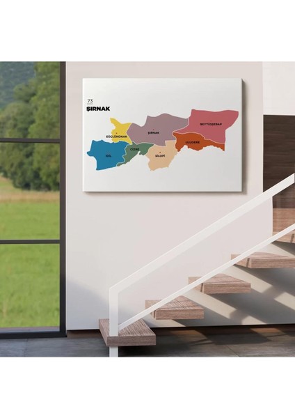 Şırnak Ili ve Ilçeler Haritası Dekoratif Kanvas Tablo 1461 fırsatları