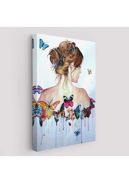 Kelebek Detaylı Güzel Kadın TABLOSU-6330