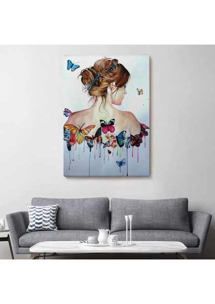 Kelebek Detaylı Güzel Kadın TABLOSU-6330 fiyatları