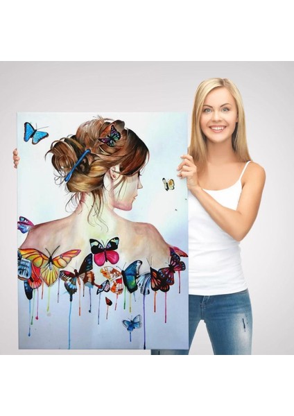 Kelebek Detaylı Güzel Kadın TABLOSU-6330 modelleri