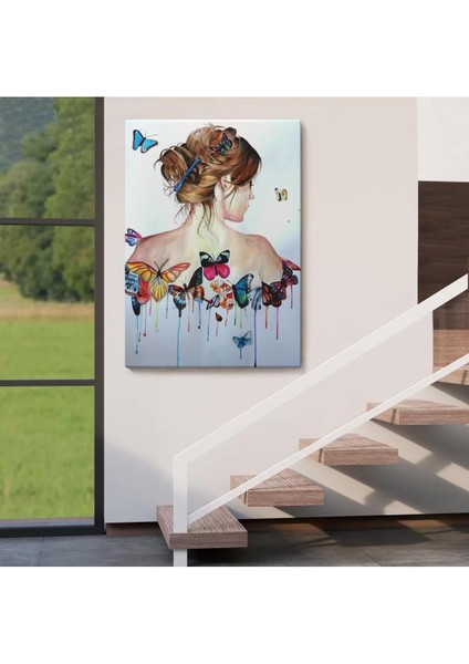 Kelebek Detaylı Güzel Kadın TABLOSU-6330 fırsatları