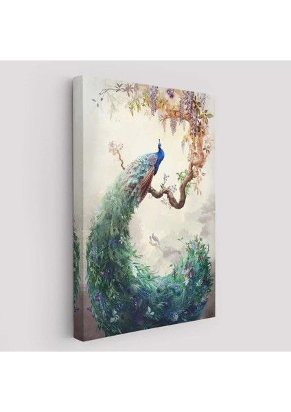 Daldaki Tavuz Kuşu Dekoratif Duvar TABLOSU-6494