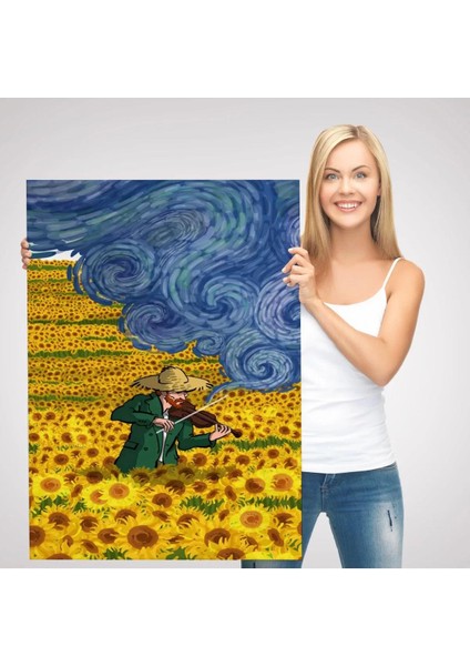 Vincent Van Gogh Temalı Illüstrasyon TABLOSU-6361 modelleri