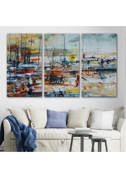Limandaki Tekneler Kanvas Duvar TABLOSU-1185 modelleri