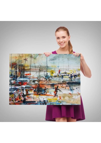 Limandaki Tekneler Kanvas Duvar TABLOSU-1185 fırsatları