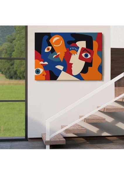 Picasso Tarzı Soyut Insan Yüzleri Kanvas Duvar TABLOSU-1195 indirimleri