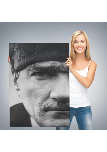 Atatürk Portre Tablosu Mustafa Kemal Atatürk Dikdörtgen Dekoratif Kanvas TABLO-FS-142 modelleri