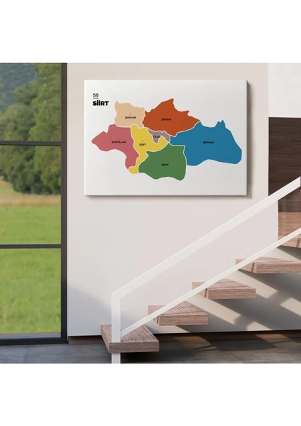 Siirt Ili ve Ilçeler Haritası Dekoratif Kanvas Tablo 1449 fırsatları