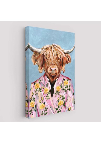 Pembe Ceketli Boğa Duvar TABLOSU-6350