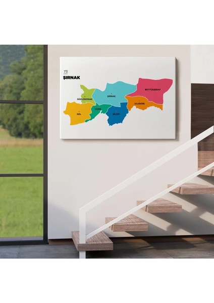 Şırnak Ili ve Ilçeler Haritası Dekoratif Kanvas Tablo 1460 fırsatları