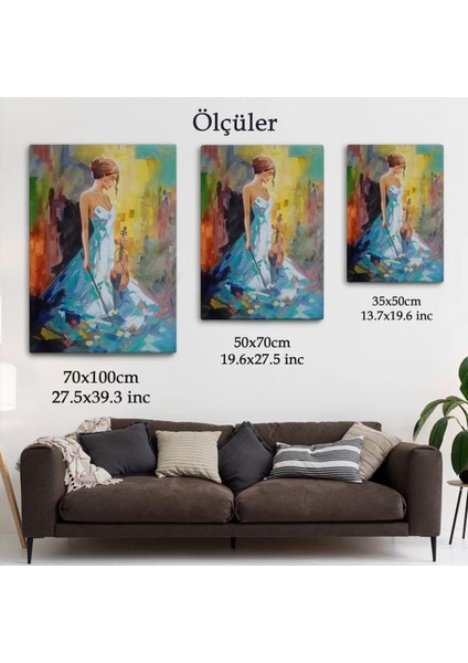 Keman Çalan Kadın Dekortif Duvar TABLOSU-6233 indirimleri
