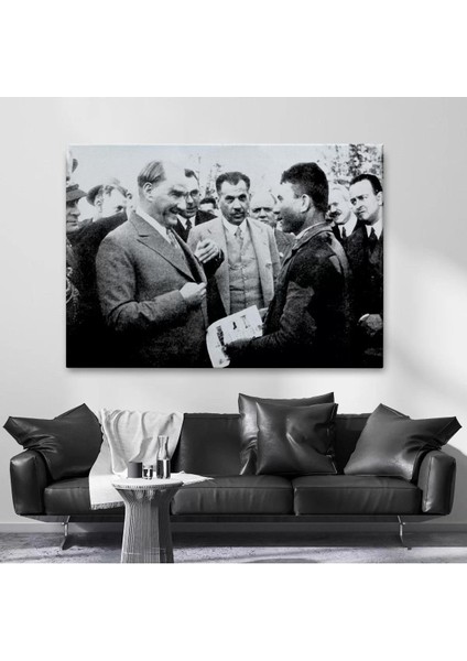 Atatürk Portre Tablosu Mustafa Kemal Atatürk Dikdörtgen Dekoratif Kanvas TABLO-FU-145 fiyatları