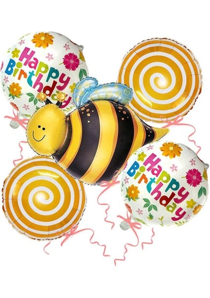 Arı Happy Birhtday Folyo Balon 5 Li Set