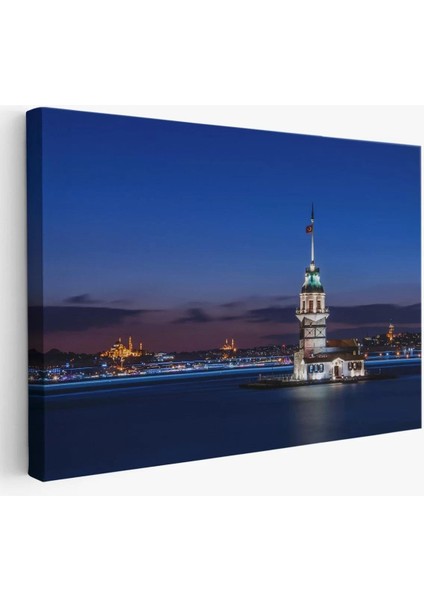 Kız Kulesi Gece Manzarası Dekoratif Kanvas TABLO-6502