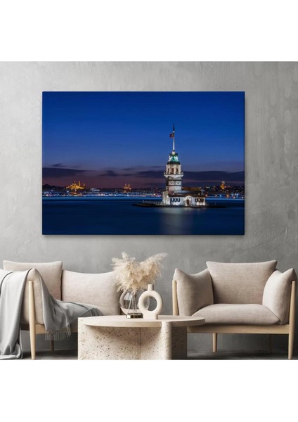 Kız Kulesi Gece Manzarası Dekoratif Kanvas TABLO-6502 fiyatları