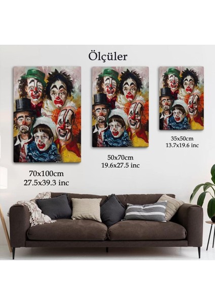 Mutsuz Palyaçolar Dekoratif Duvar TABLOSU-6421 indirimleri