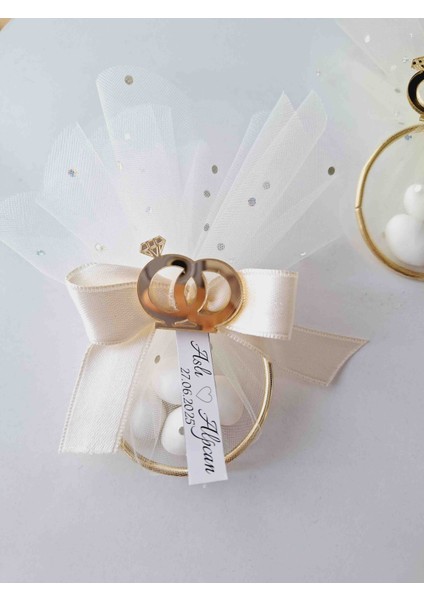 Nikah Hediyeliği Pleksi Detaylı Halka 15 Adet