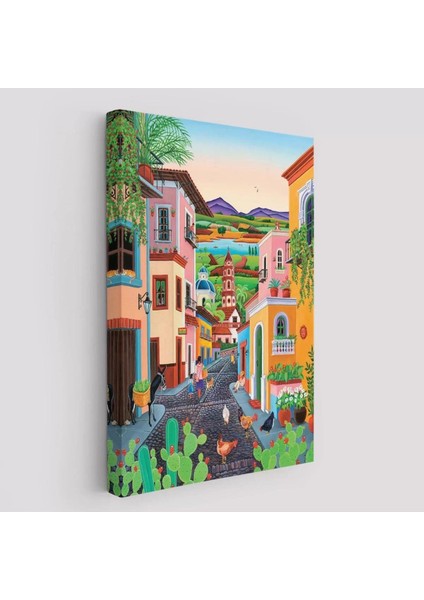 Ortacağ Meksika Köyü Duvar TABLOSU-6344