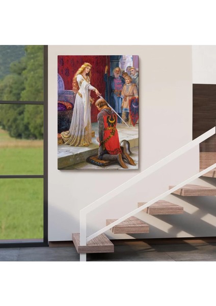 The Accolade - Edmund Blair Leighton Şövalyenin Kraliçeye Sadakat TABLOSU-6460 fırsatları