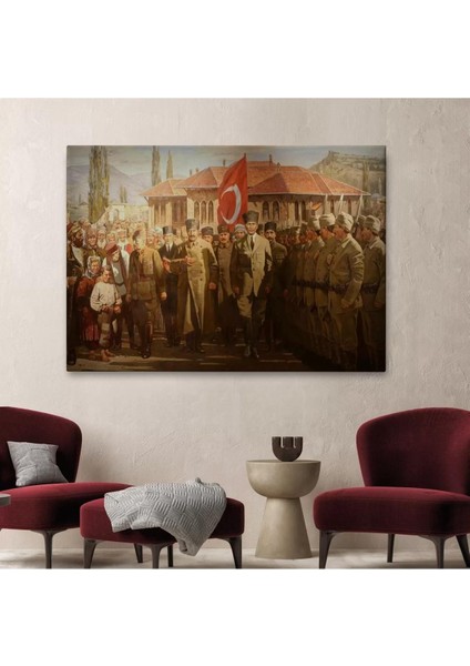 Atatürk'ün Tbmm’den Cepheye Uğurlanma TABLOSU-6552 fiyatları