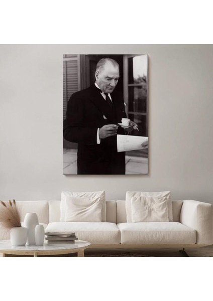 Atatürk Portre Tablosu Mustafa Kemal Atatürk Dikdörtgen Dekoratif Kanvas TABLO-FR-141 fiyatları
