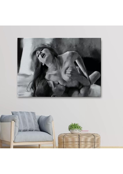 Aşk Çifti Dekoratif Siyah-Beyaz Duvar TABLOSU-6586 fiyatları