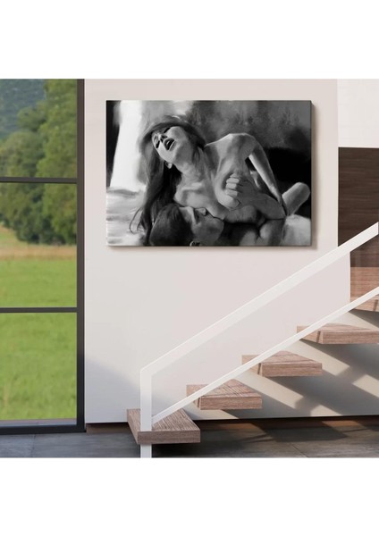 Aşk Çifti Dekoratif Siyah-Beyaz Duvar TABLOSU-6586 indirimleri