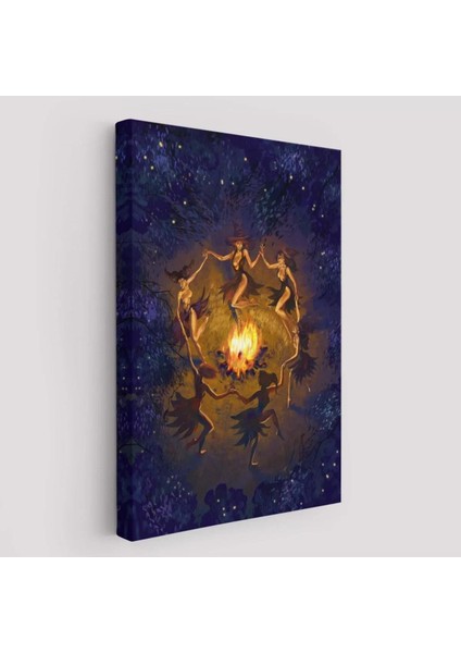 Şabat Ayini Yapan Cadıların Ateş Etrafındaki Dans TABLOSU-6354