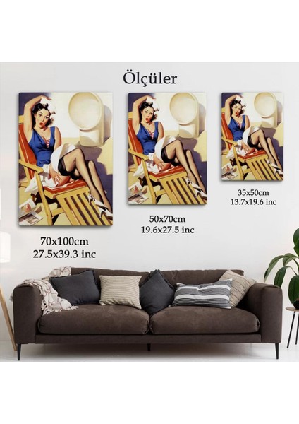 Sailor Pin Up Dekoratif Duvar Tablosu - Denizci KIZ-6459 indirimleri
