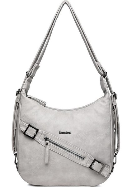 Yıkama Deri Hem Sırt Hem Omuz Kadın Çantası 21-K Barcelona 1930