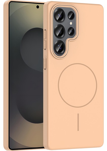 Galaxy S25 Ultra Kılıf Magsafe Şarj Özellikli Iktk Ruby Silikon Kapak - Desert Titanyum fiyatları