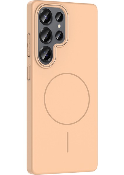 Galaxy S25 Ultra Kılıf Magsafe Şarj Özellikli Iktk Ruby Silikon Kapak - Desert Titanyum modelleri