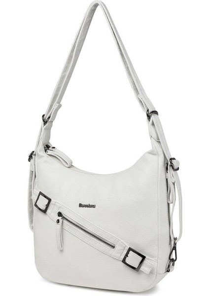 Yıkama Deri Hem Sırt Hem Omuz Kadın Çantası 21-K Barcelona 1930 modelleri