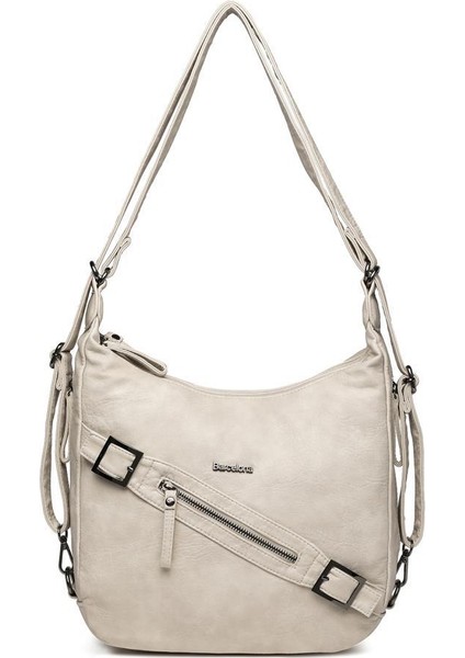 Yıkama Deri Hem Sırt Hem Omuz Kadın Çantası 21-K Barcelona 1930