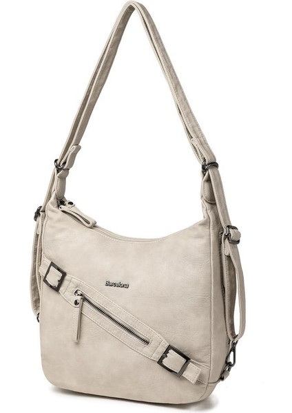 Yıkama Deri Hem Sırt Hem Omuz Kadın Çantası 21-K Barcelona 1930 modelleri