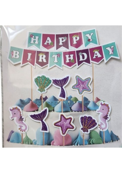 Deniz Kızı Happy Birthday Şekilli Kürdan Set fiyatları
