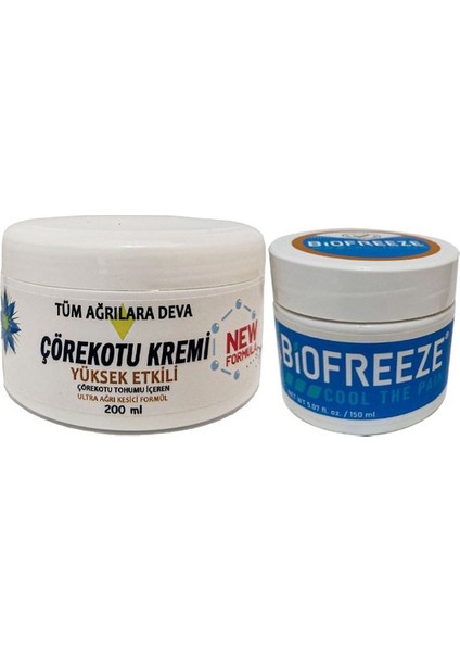 Çörek Otu Kremi Xlwhite Büyük 200 ml Krem + Biofreeze Cool The Paincream 150 ml / Sırt Bel Kas Diz Dirsek Iskelet Agrilarina Masaj Seti