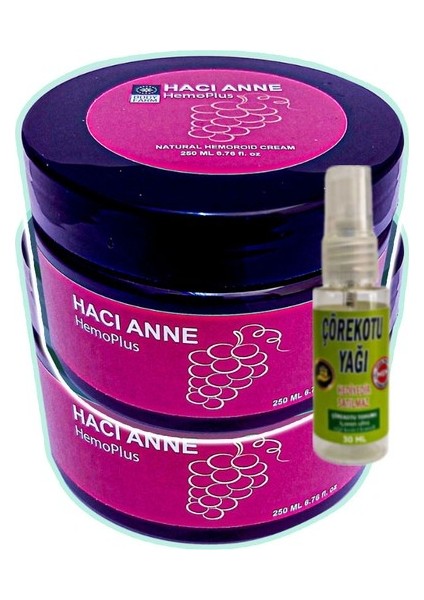 Hemoplus Hacı Anne Bakım Kremi 200 ml x 2 Adet + Çörek Otu Yağı 30 ml