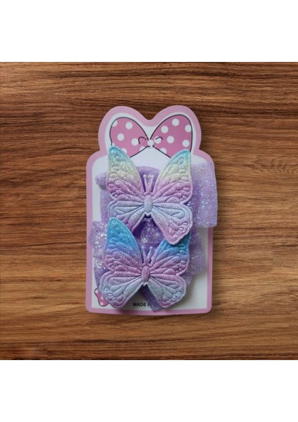 Hediyelik Pırıltılı Kelebek Saç Tokası 2 Adet