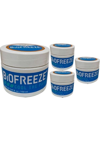Biofreeze 4 Adet Biofreeze Cool The Pain Cream 150 ml Sırt Bel Diz Dirsek Iskelet ve Kas Agrilarina Teskin Edici Masaj Kremi